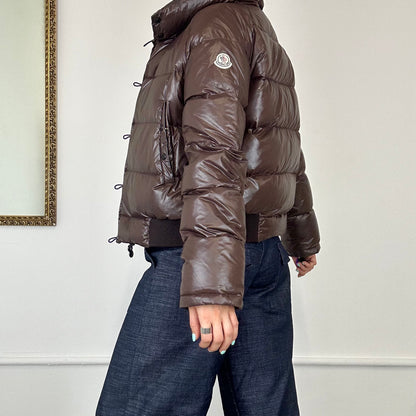 moncler vintage brown puffer coat