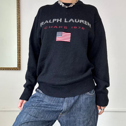 black vintage ralph lauren jumper