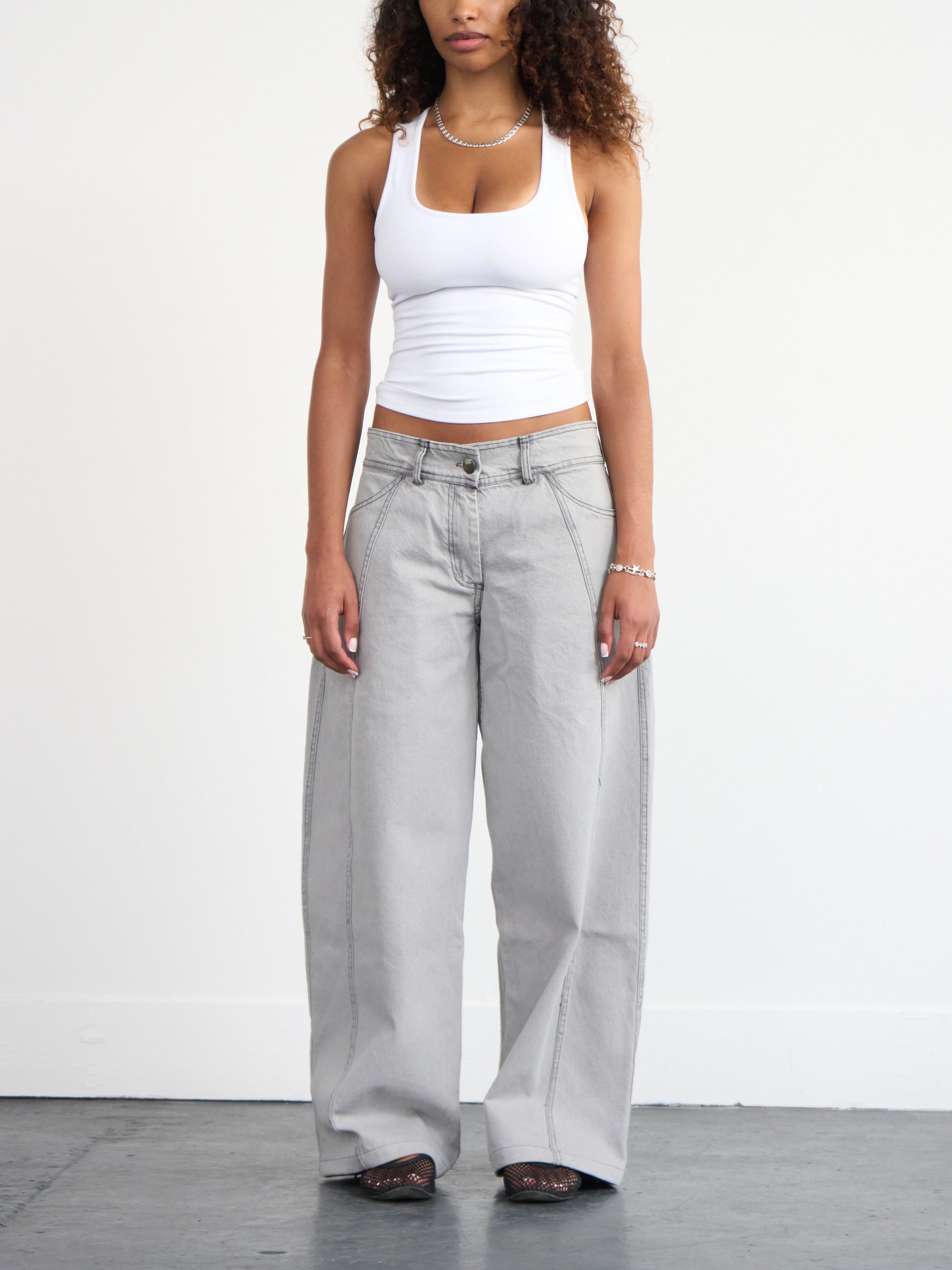 balloon jean - grey washed denim