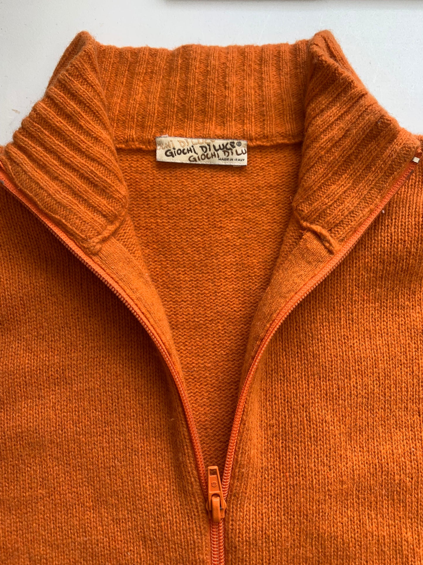 Vintage orange knit zip up jumper