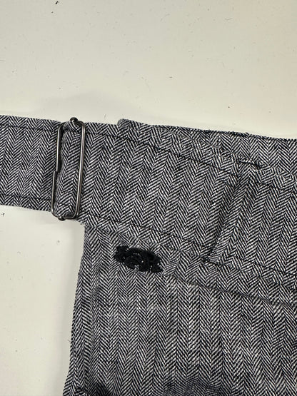 the roman trouser in herringbone linen