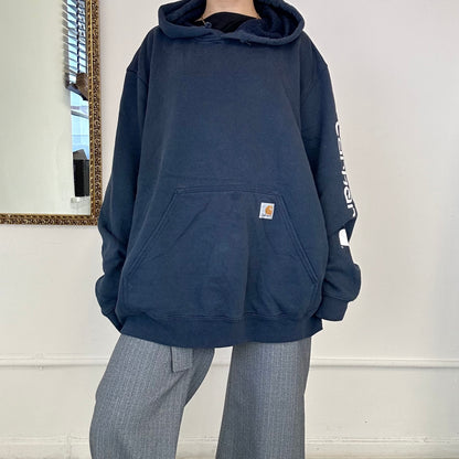 vintage carhartt navy oversized hoodie