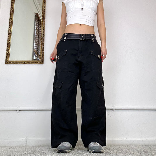 00’s black cargo skate trousers