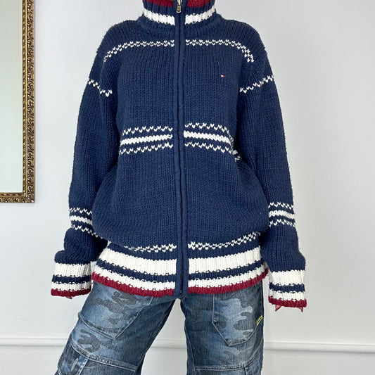 vintage tommy hilfiger knitted zip up