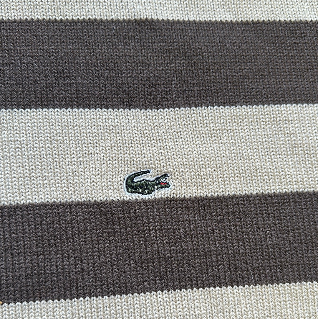 Lacoste brown striped knit jumper