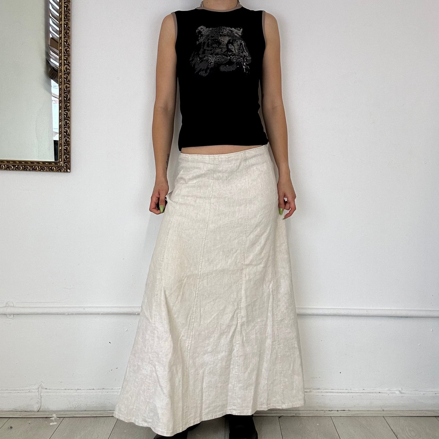 per una cream maxi skirt