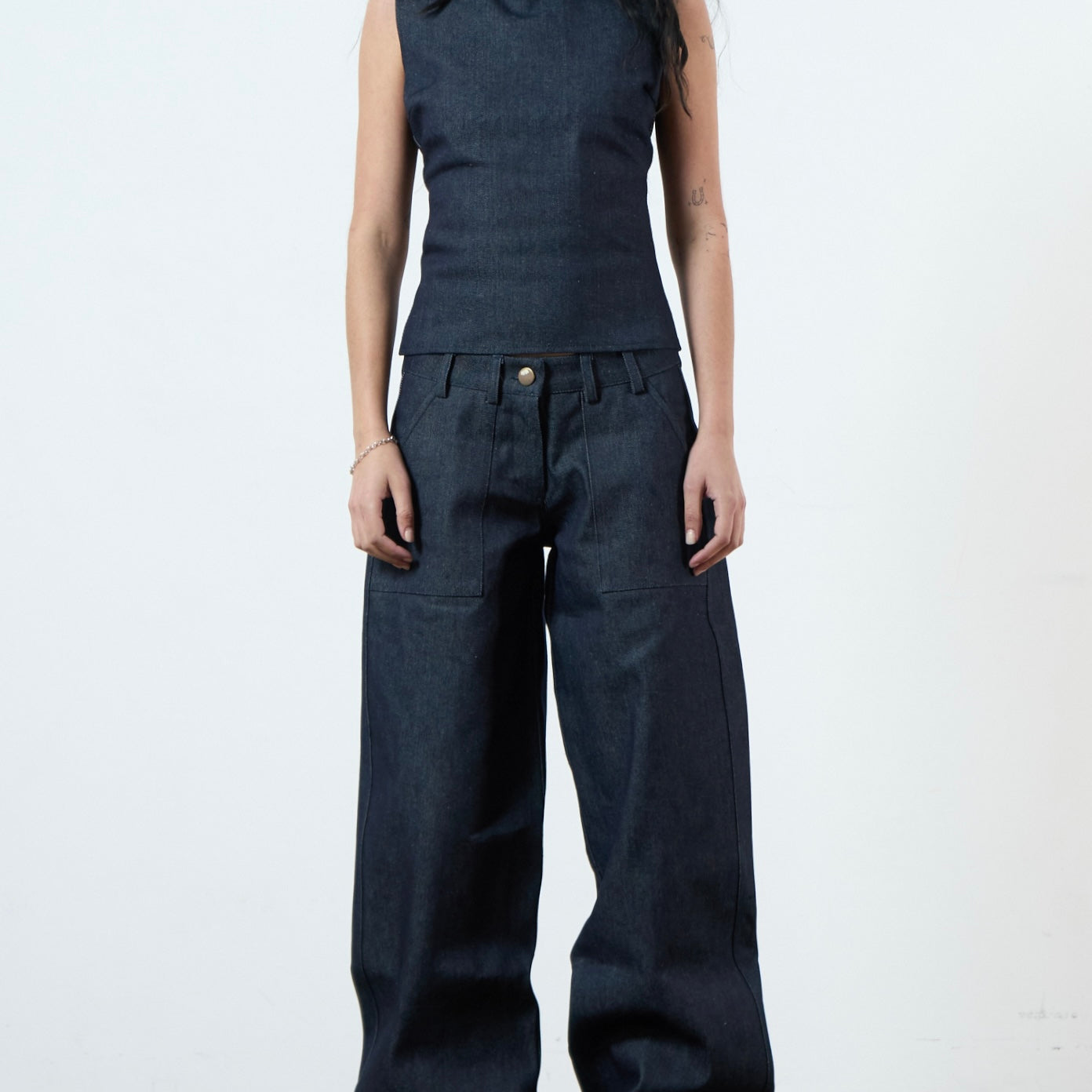 der slouch Jeansstoff in Marineblau