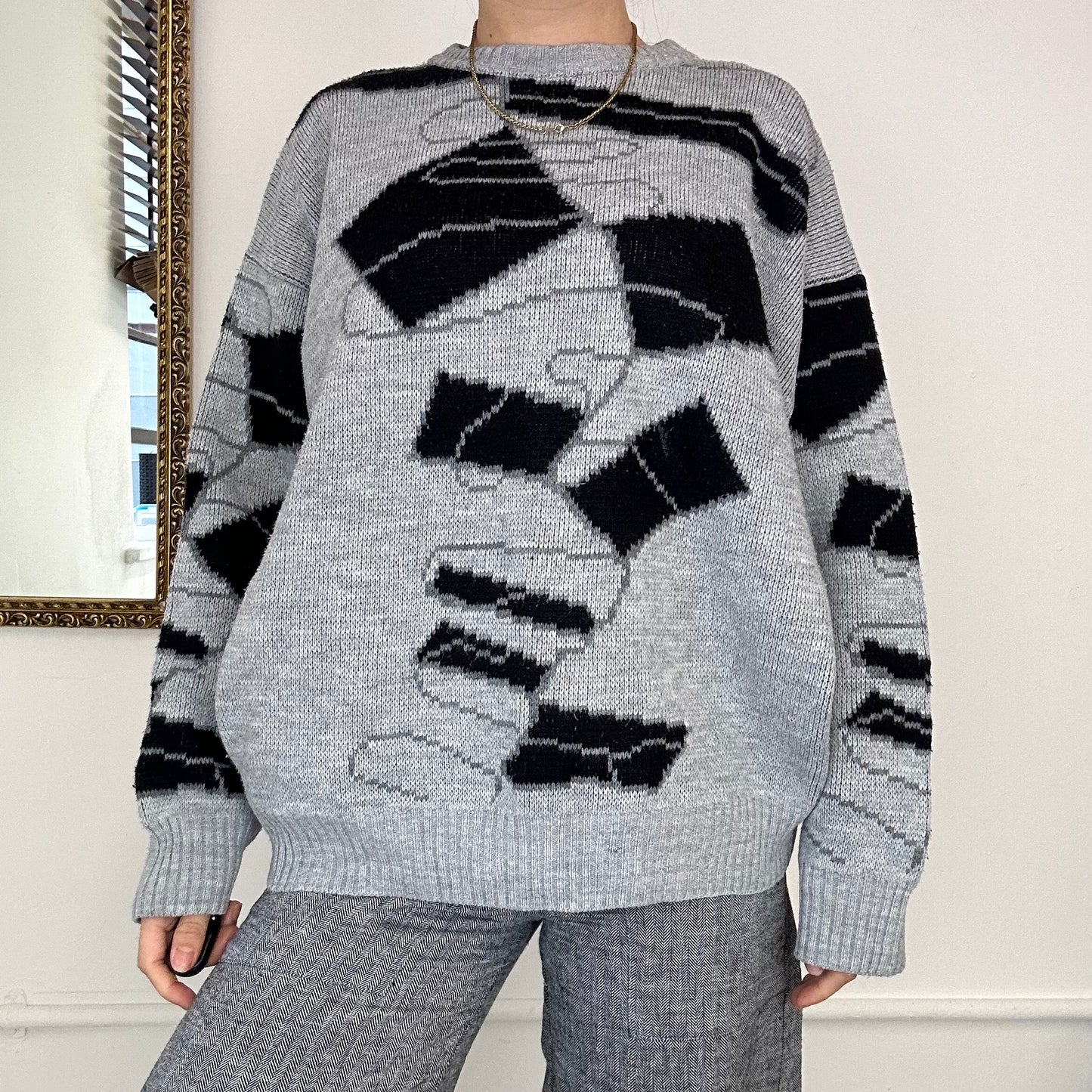 90's patterned knitted jumper