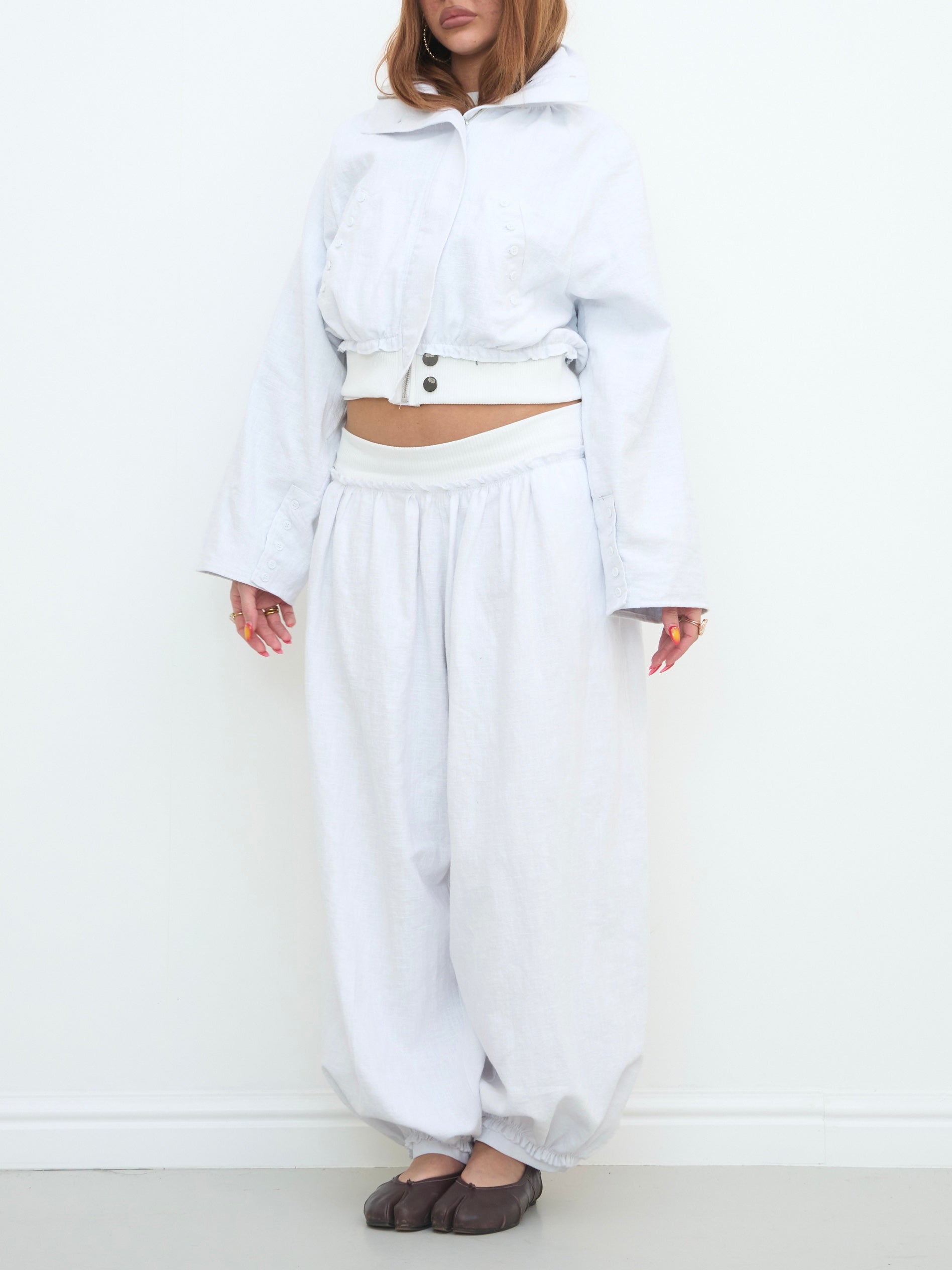 hayley pant - white linen