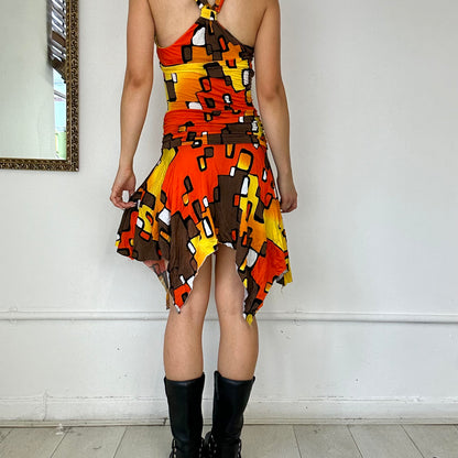 80's asymmetric midi dress