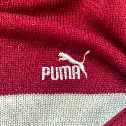 vintage red puma knitted jumper