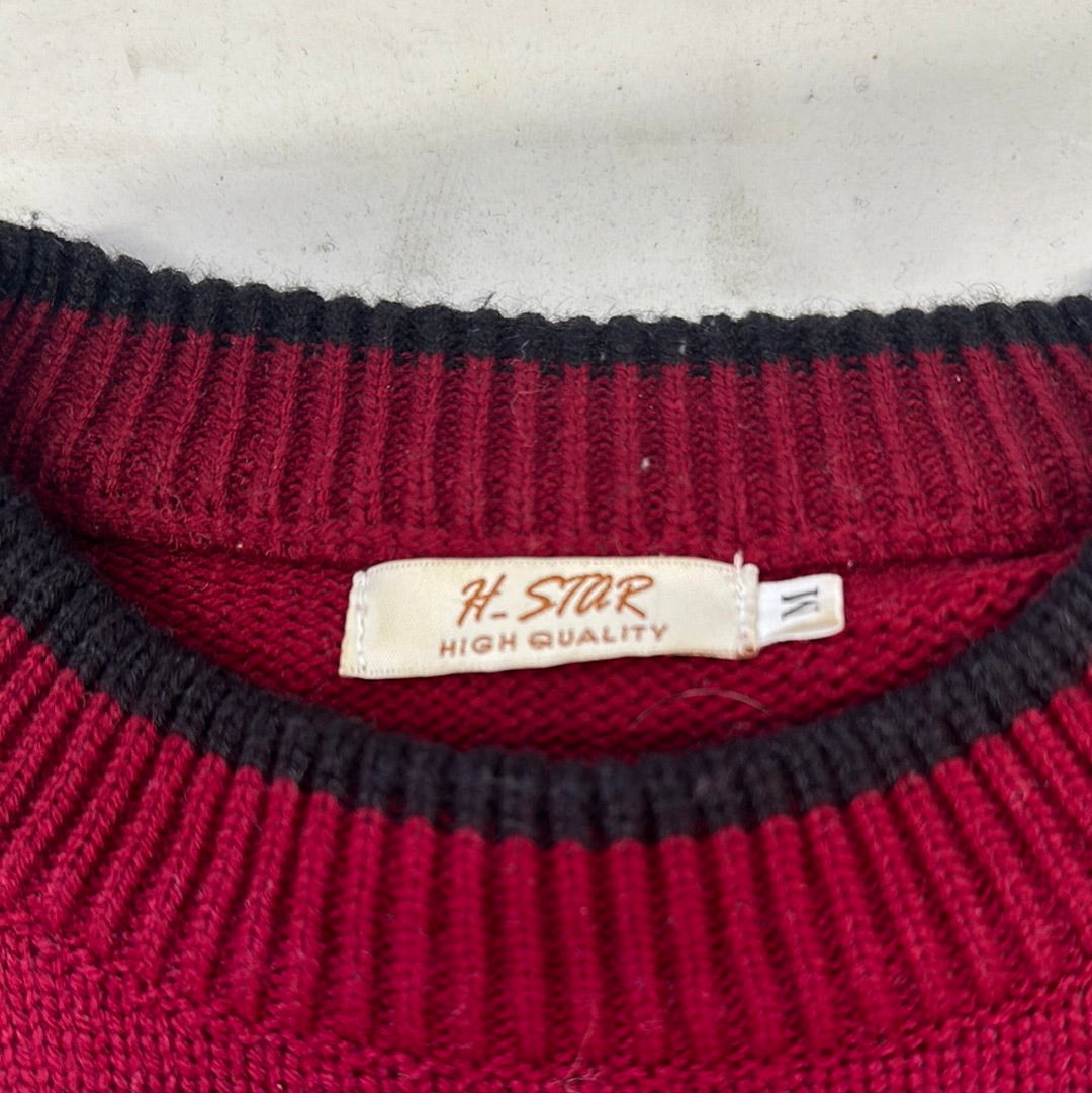 vintage red puma knitted jumper