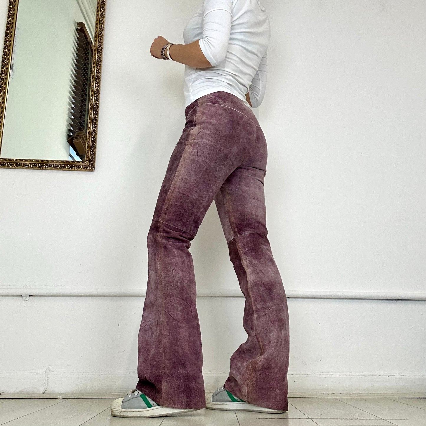 vintage calvin klein jeans suede trousers