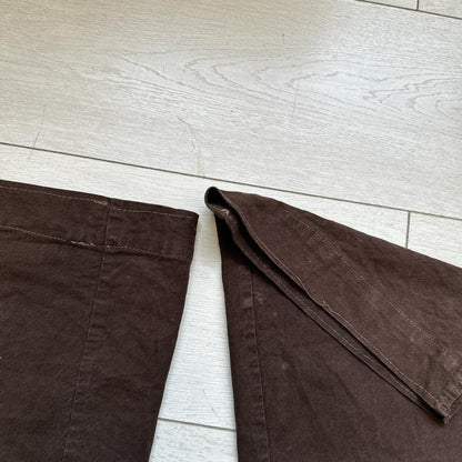 wide leg brown cargo trousers