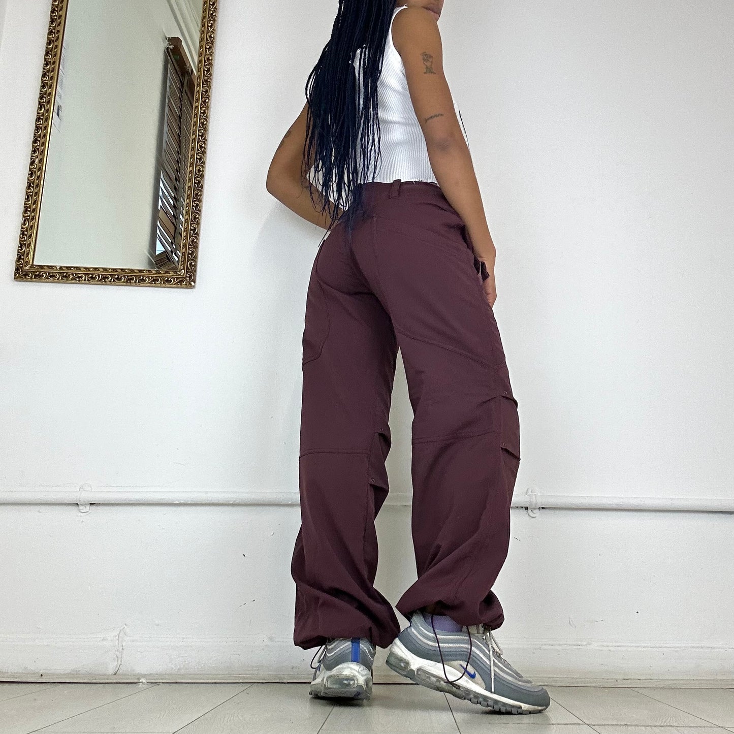 nike burgundy cargo trousers