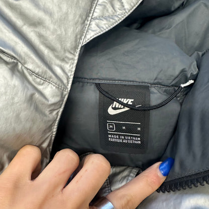 00's nike silver puffer coat