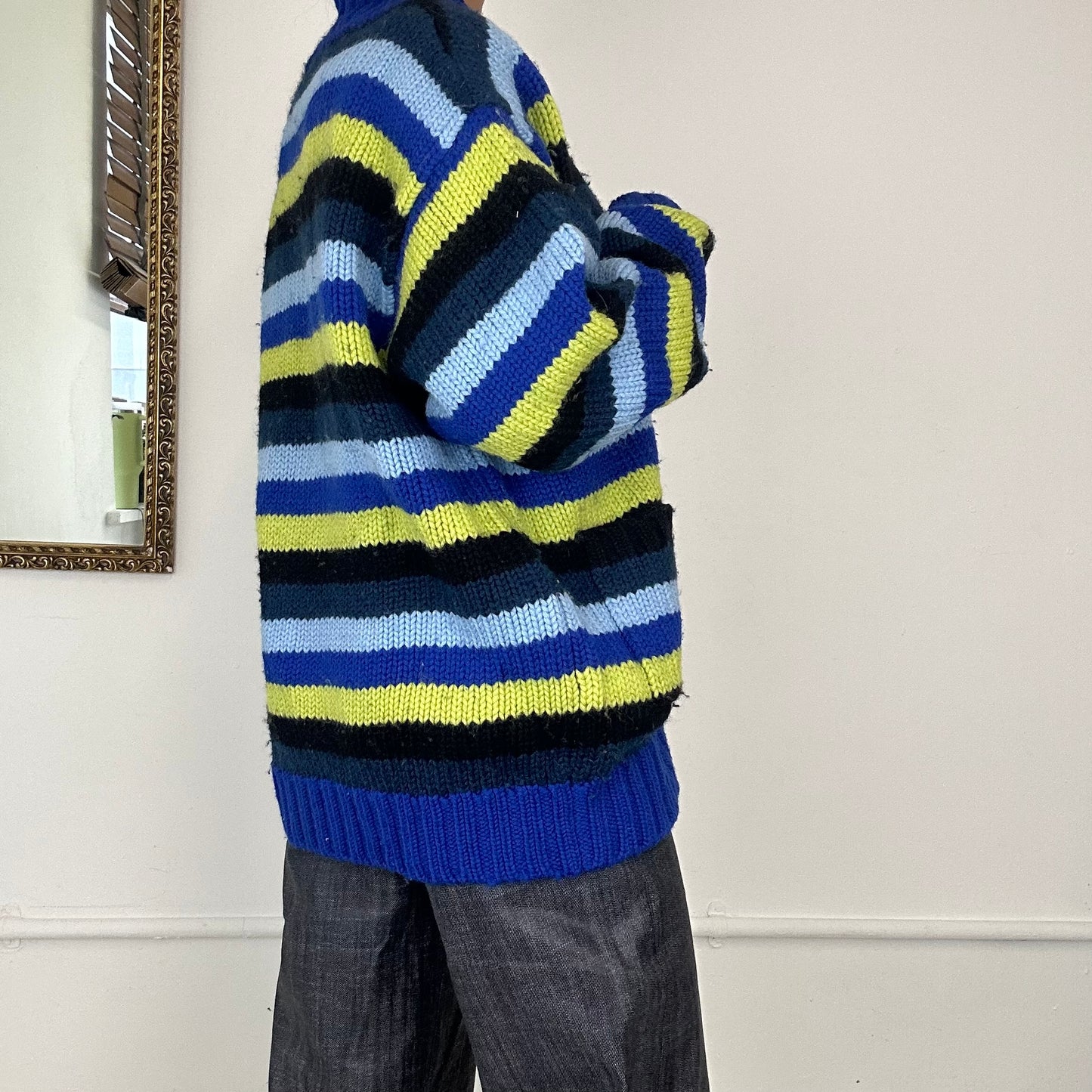 colourful o’neill zip up knitted jumper