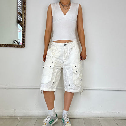 baggy white cargo shorts by g-star