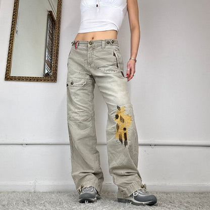 baggy patchwork cargo trousers