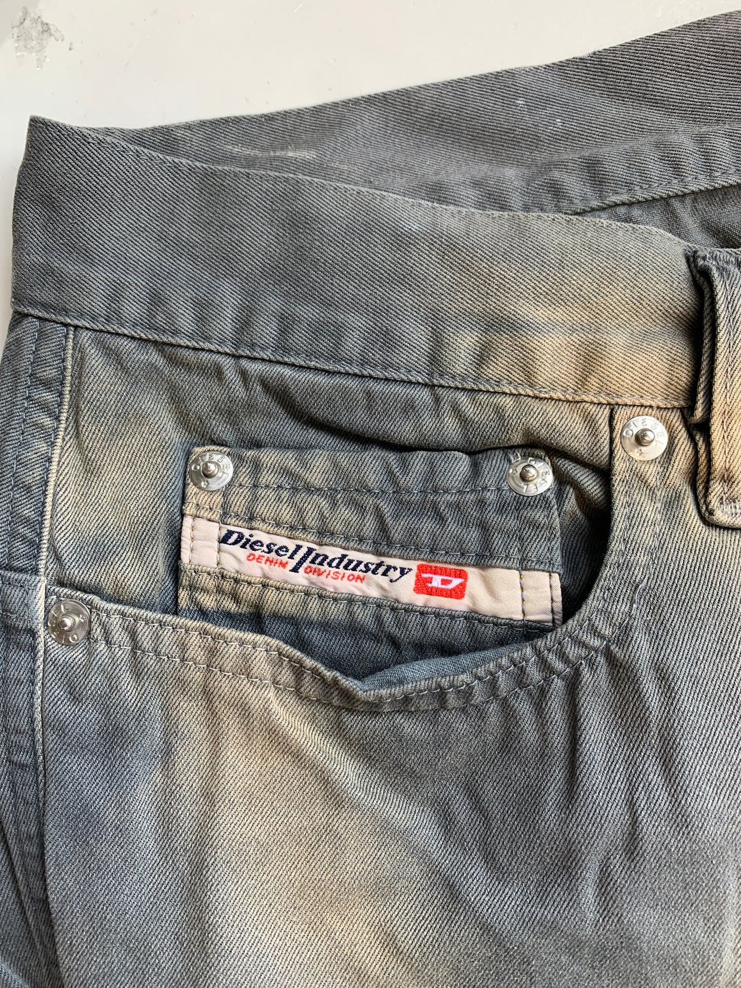 vintage diesel two tone washed jeans