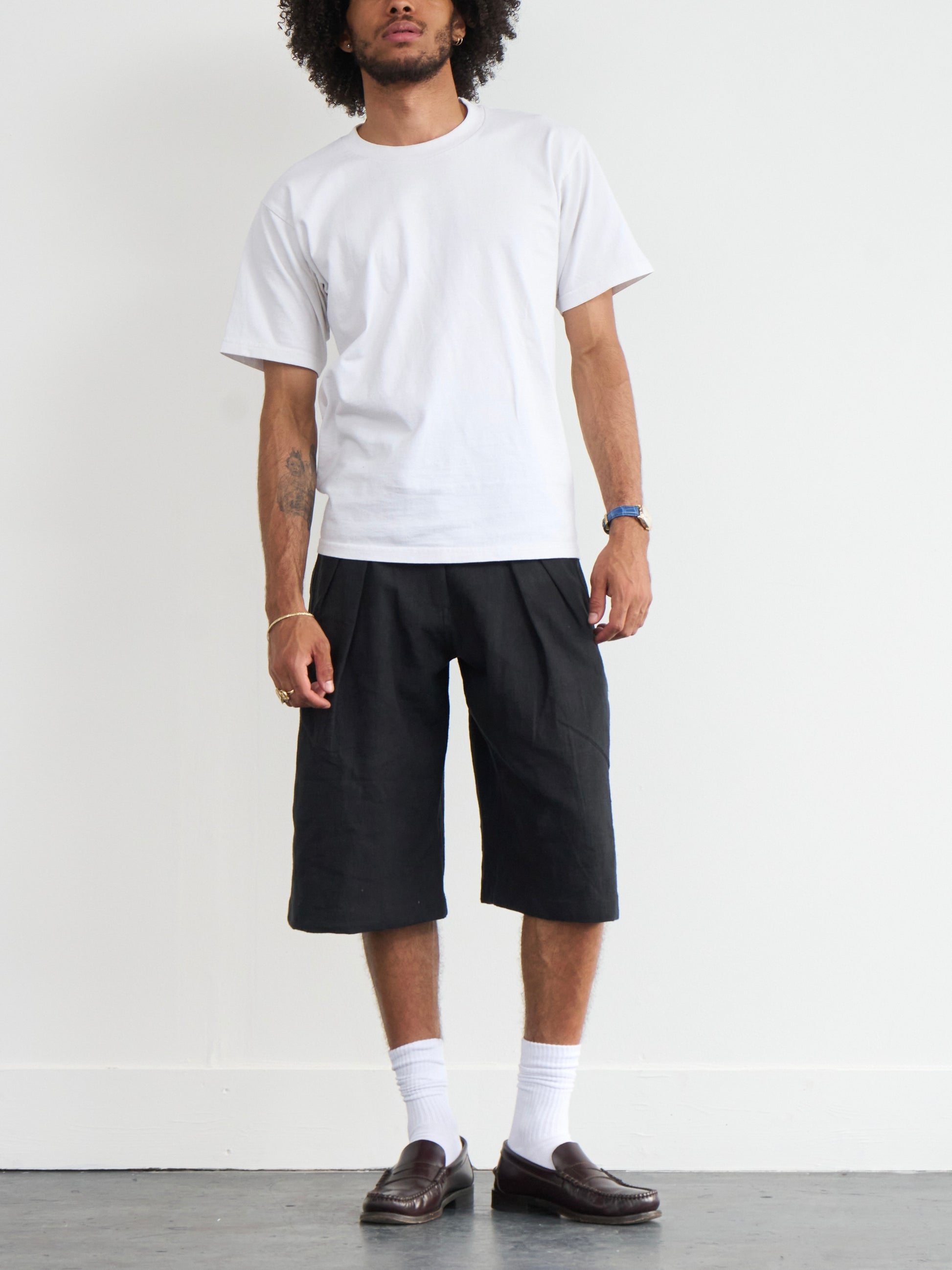 parker short - black linen