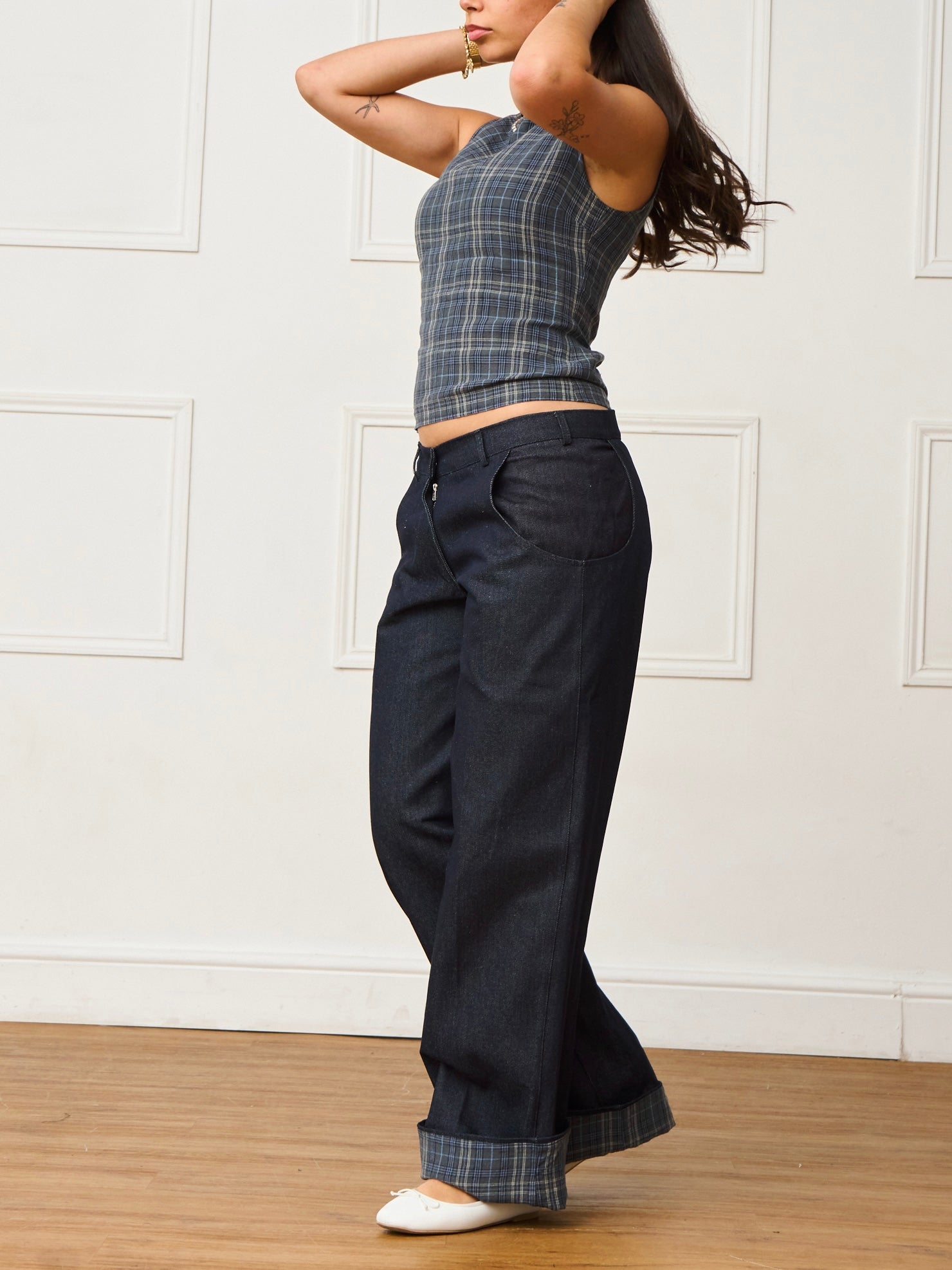 circle jean - navy denim