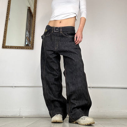 embroidered baggy jeans