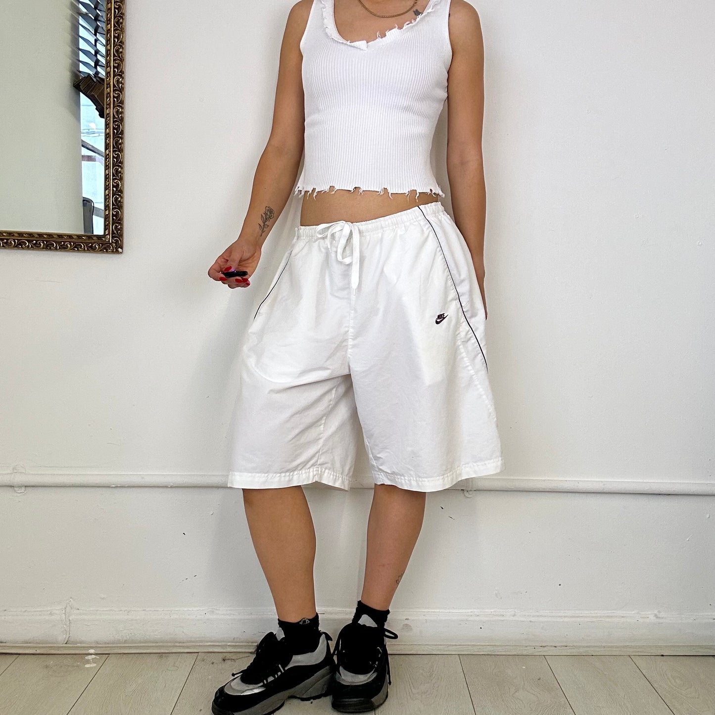 vintage white baggy nike shorts