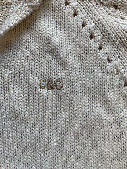 dolce & gabbana cream knit polo