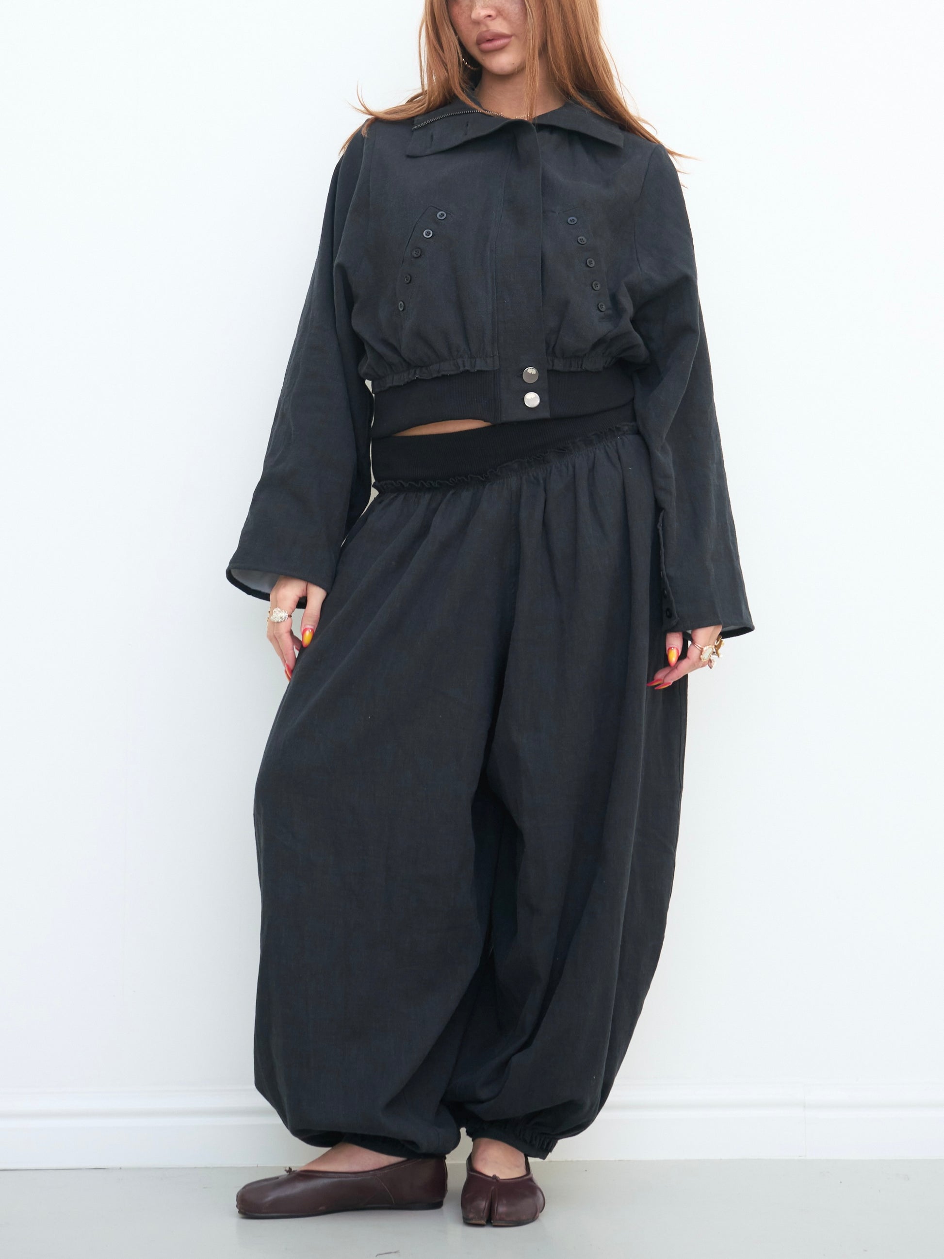 noa jacket - black linen
