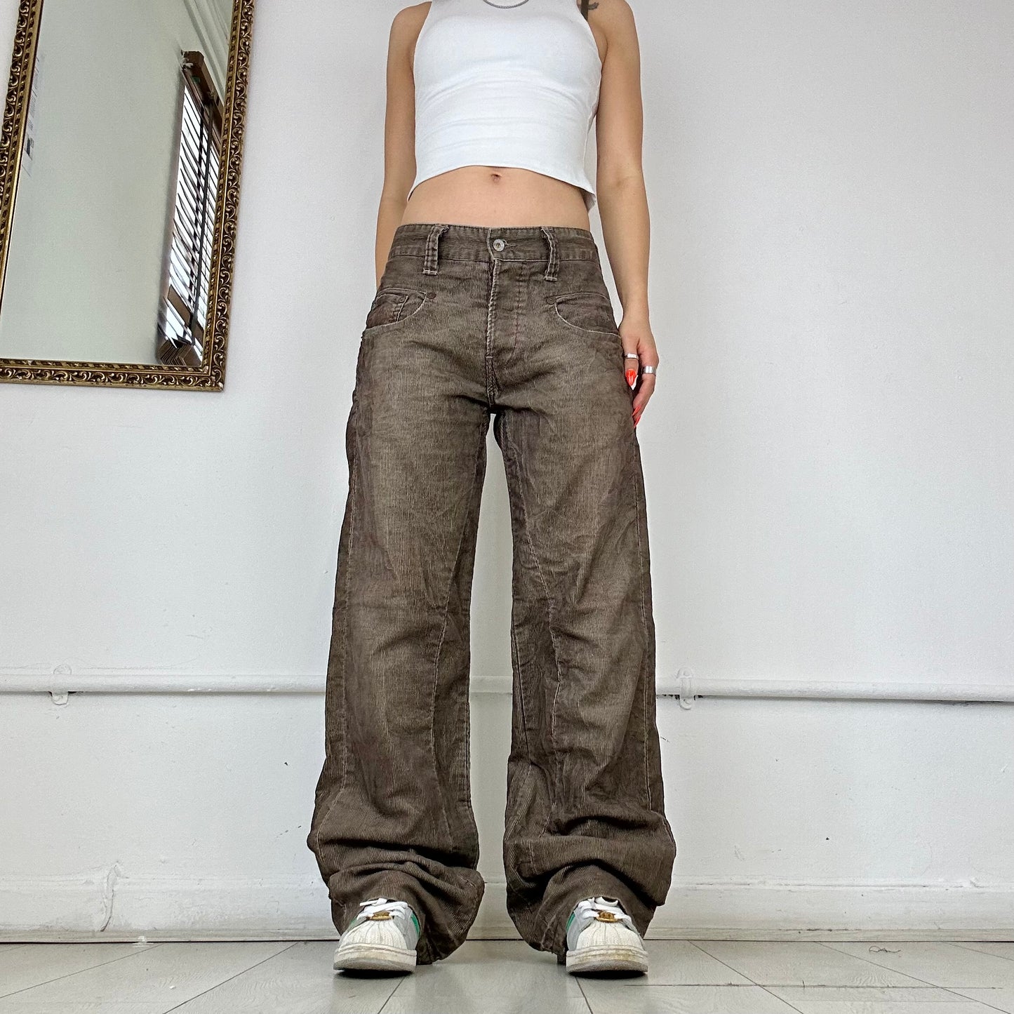 g-star brown baggy corduroy trousers