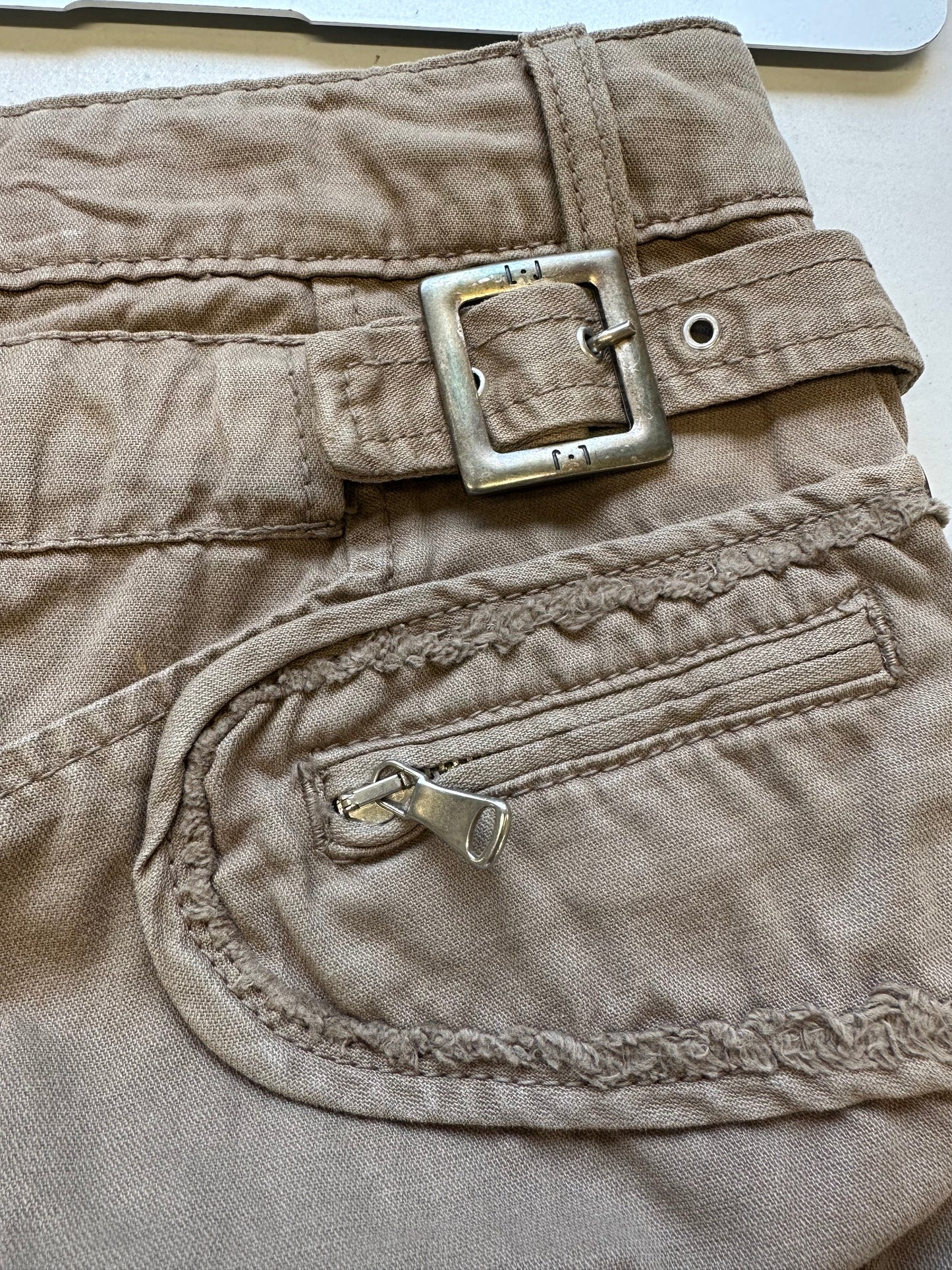 2000's brown mini booty shorts