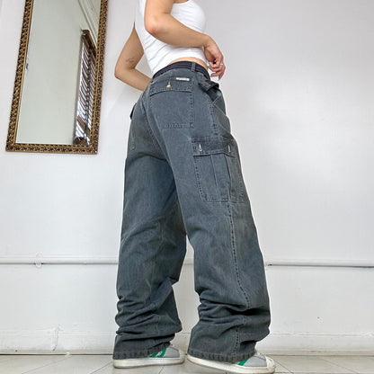 baggy grey cargo jeans