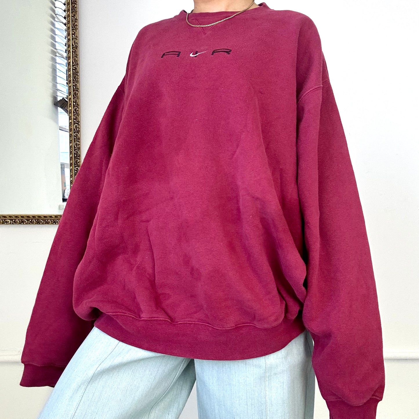 vintage nike air burgundy sweatshirt