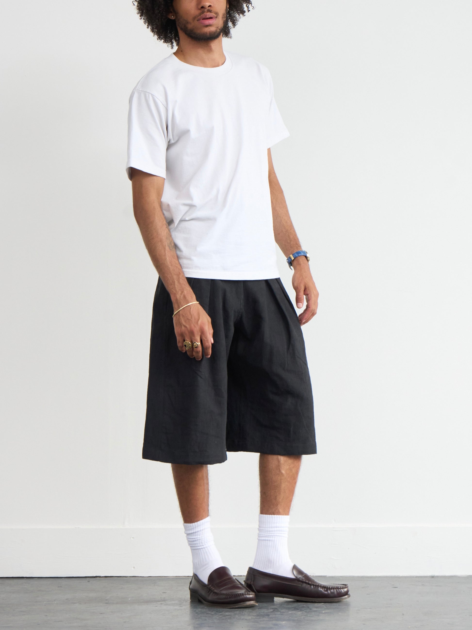 parker short - black linen