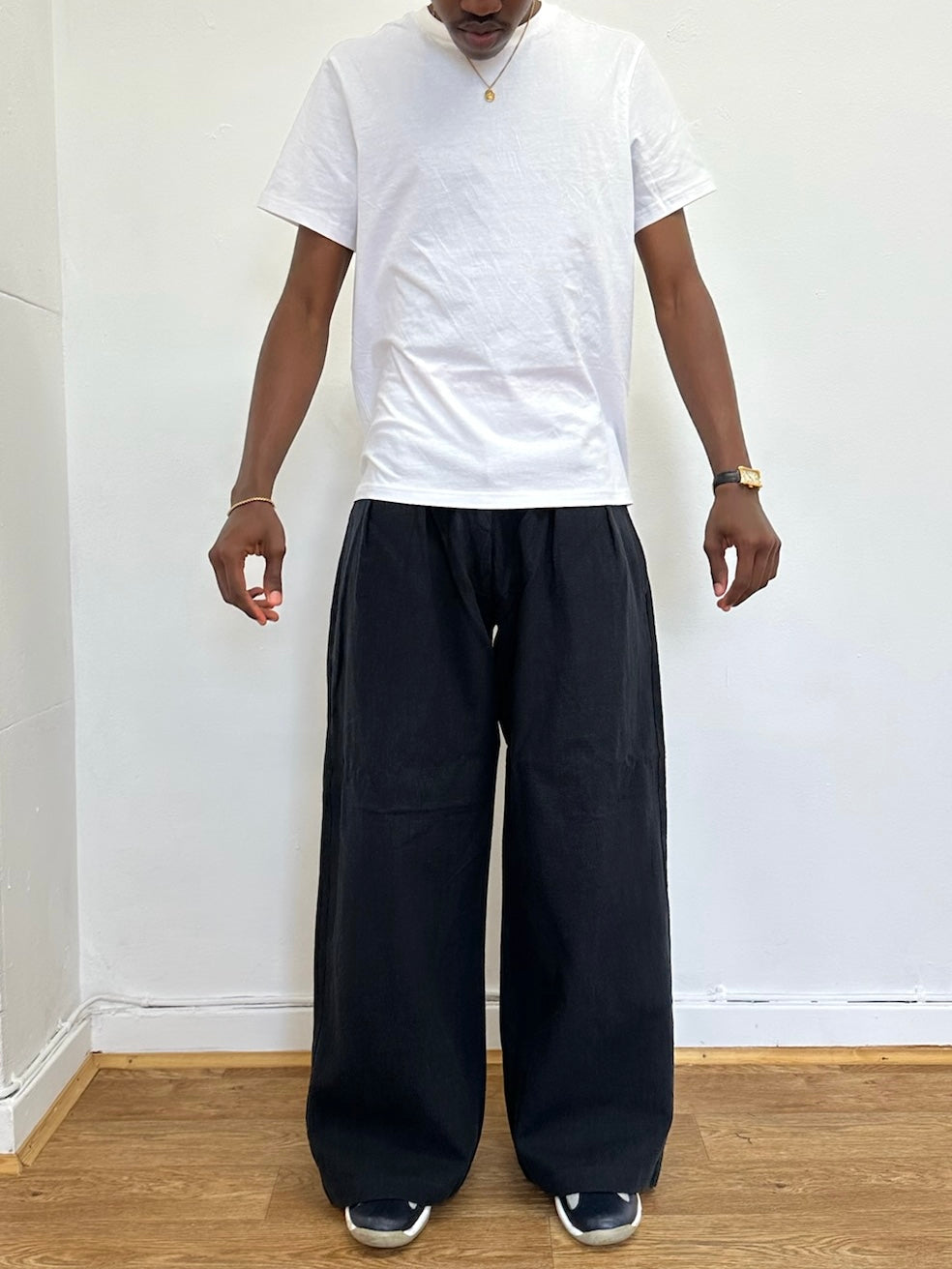 Parker-Hose – schwarzes Leinen