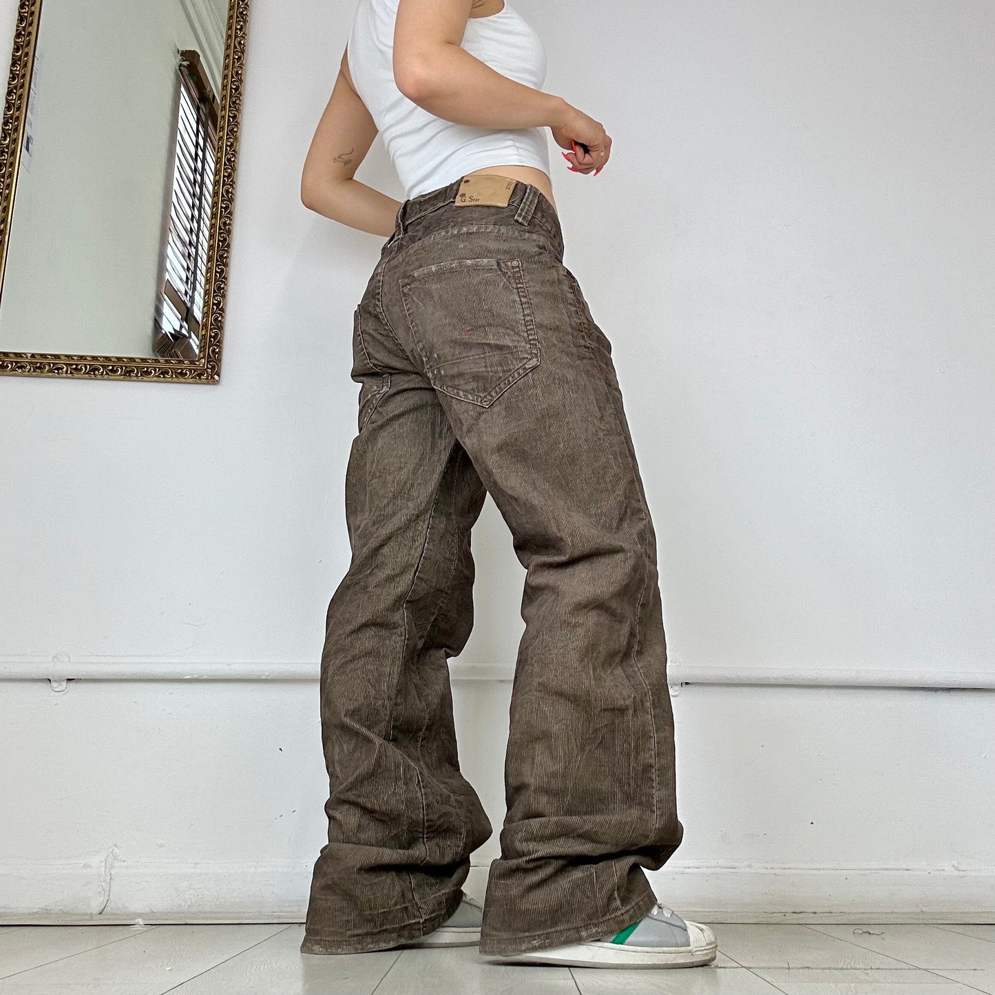 g-star brown baggy corduroy trousers