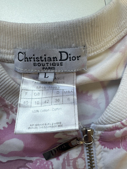 vintage pink christian dior monogram zip up top