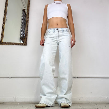 the slouch in bleach denim - size extra small - sample