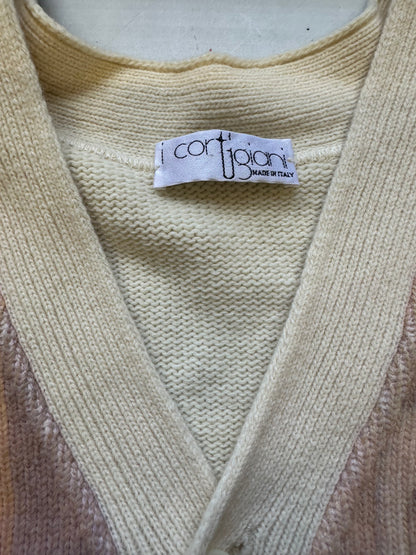 90's cream patterned knit cardigan