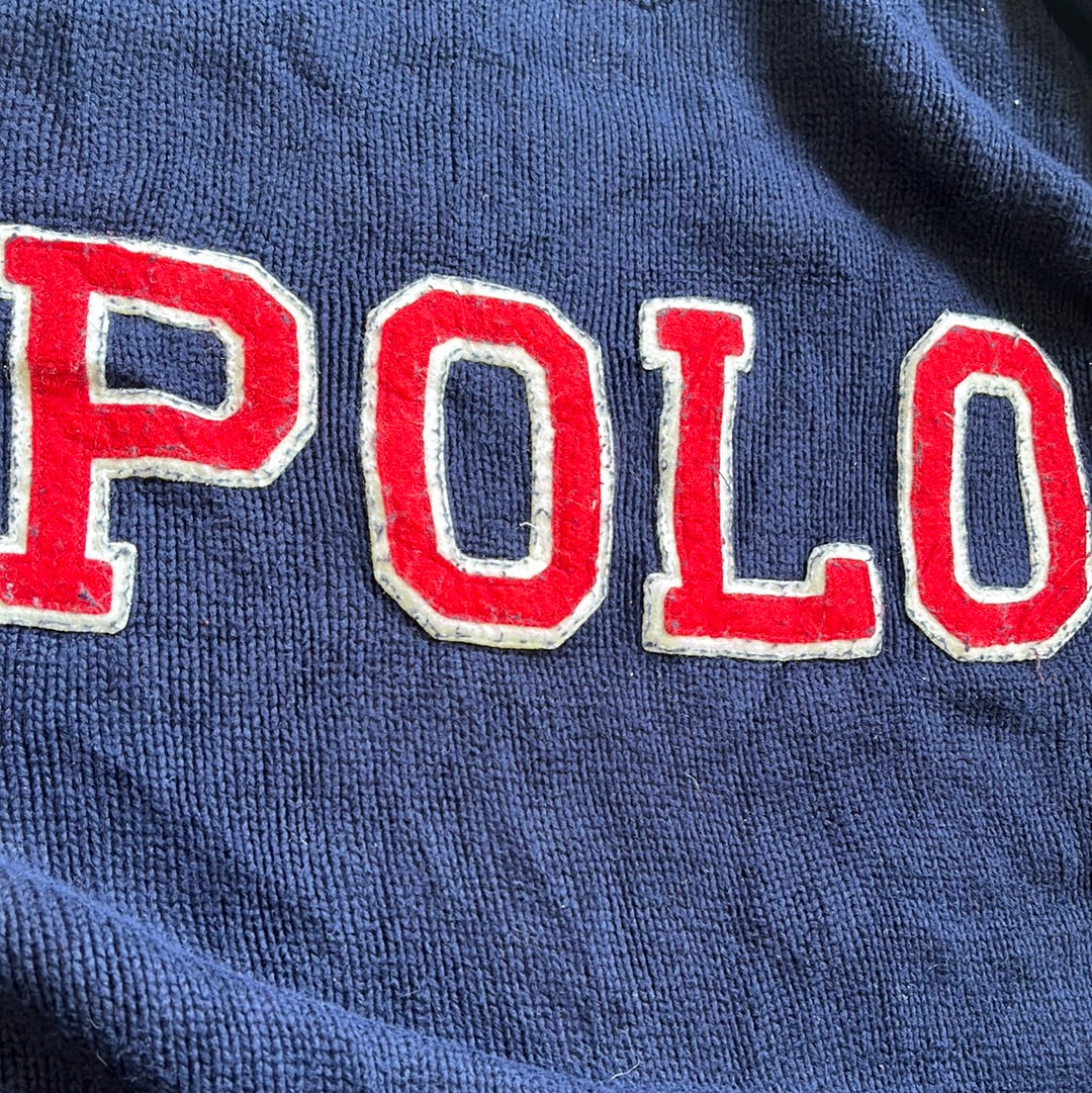 vintage navy polo knit jumper by ralph lauren