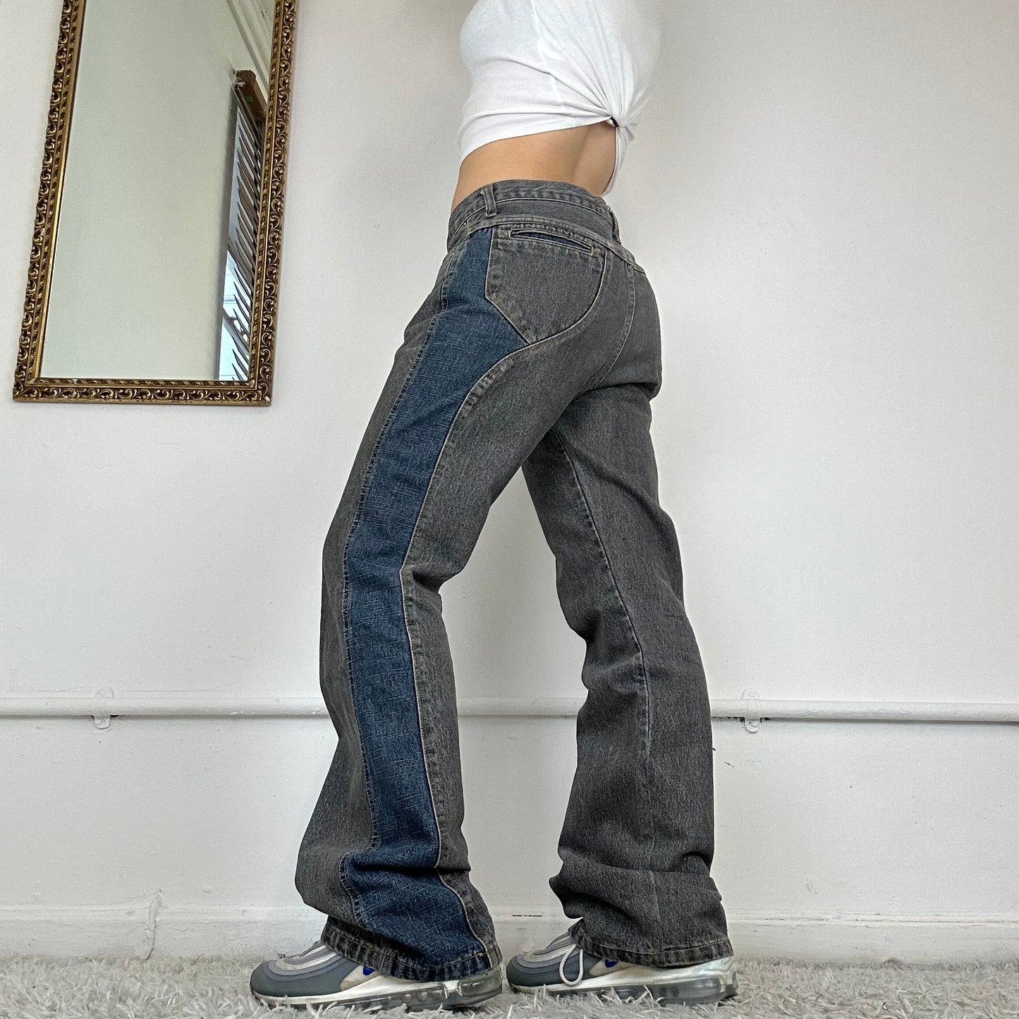 00’s contrast denim baggy jeans