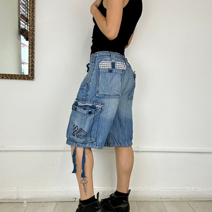 baggy denim cargo shorts