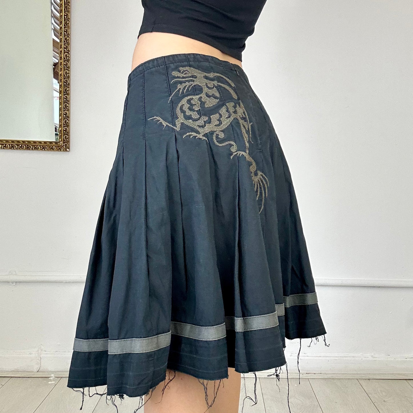 vintage pleated midi skirt by replay