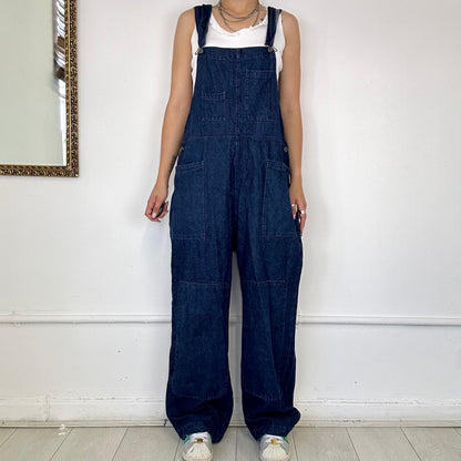 dark wash denim dungarees