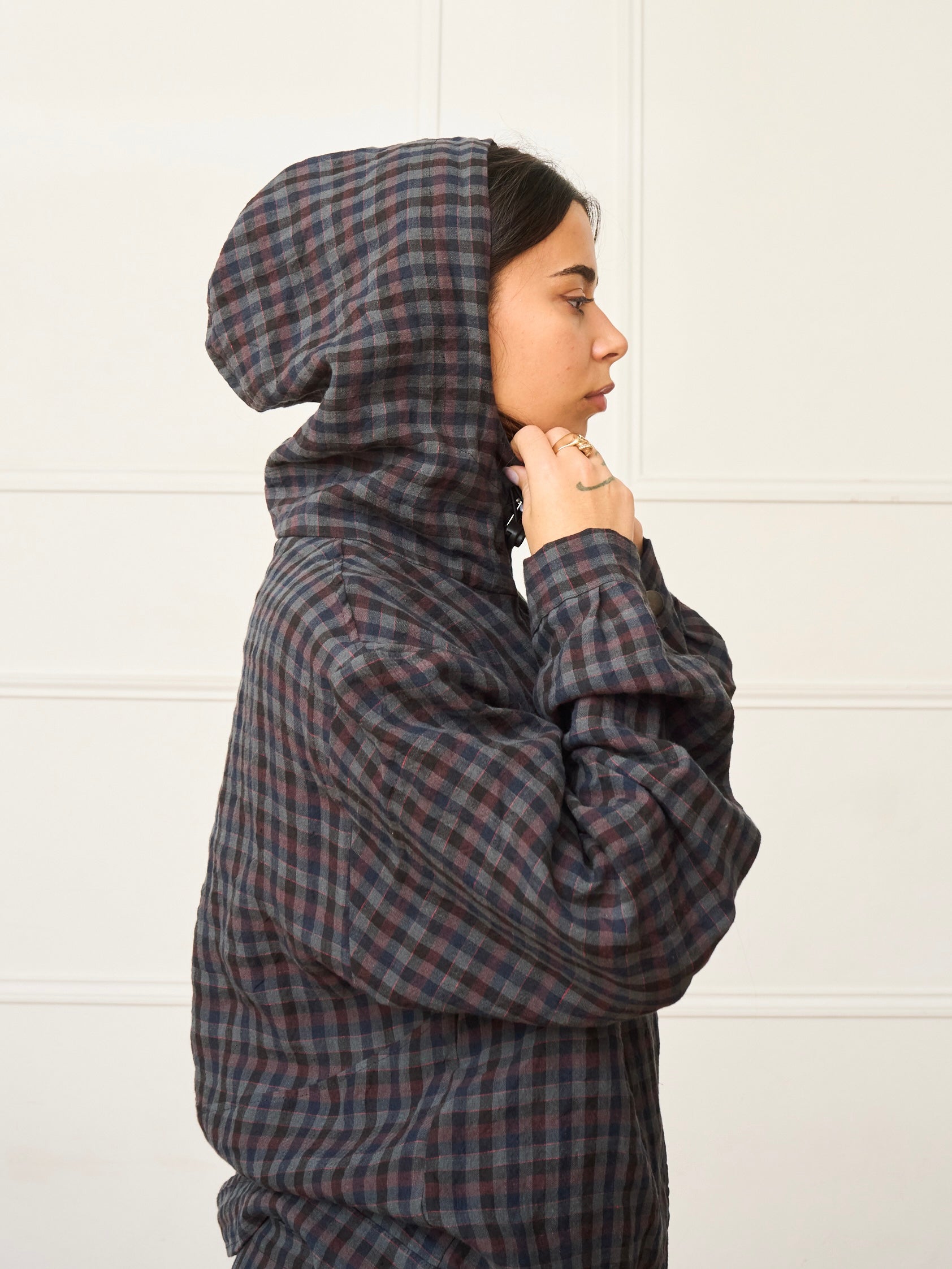jamie jacket - gingham linen