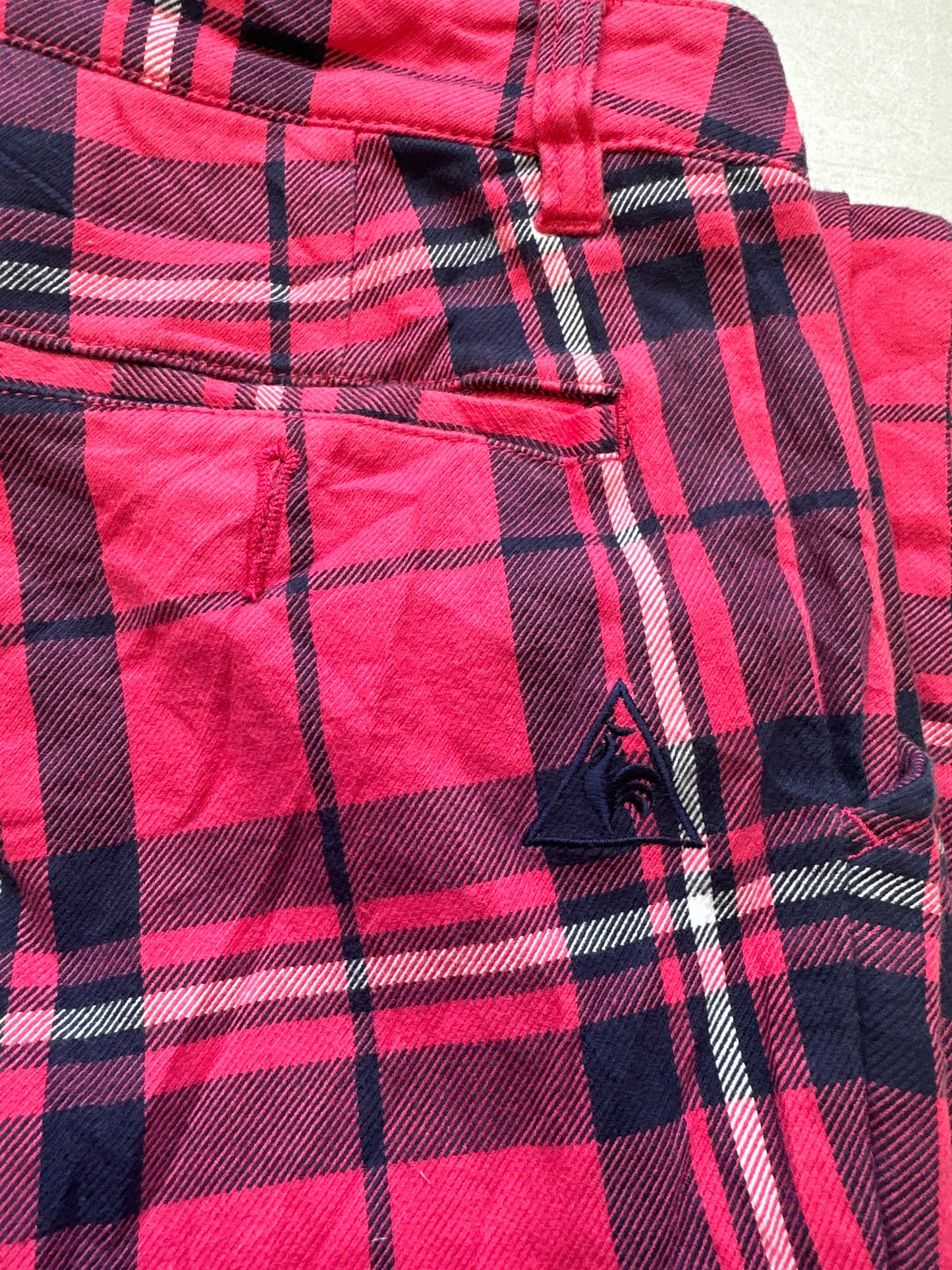 2000's pink checkered trousers