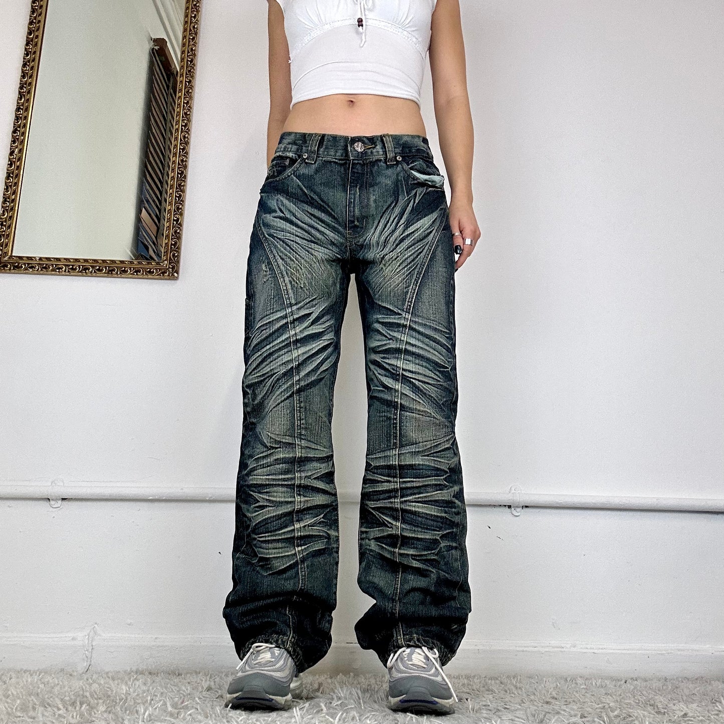 two tone cargo jeans