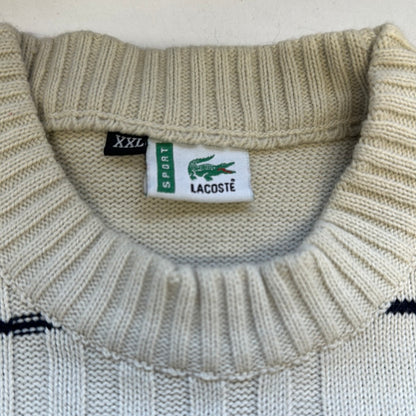 vintage cream striped knitted lacoste jumper