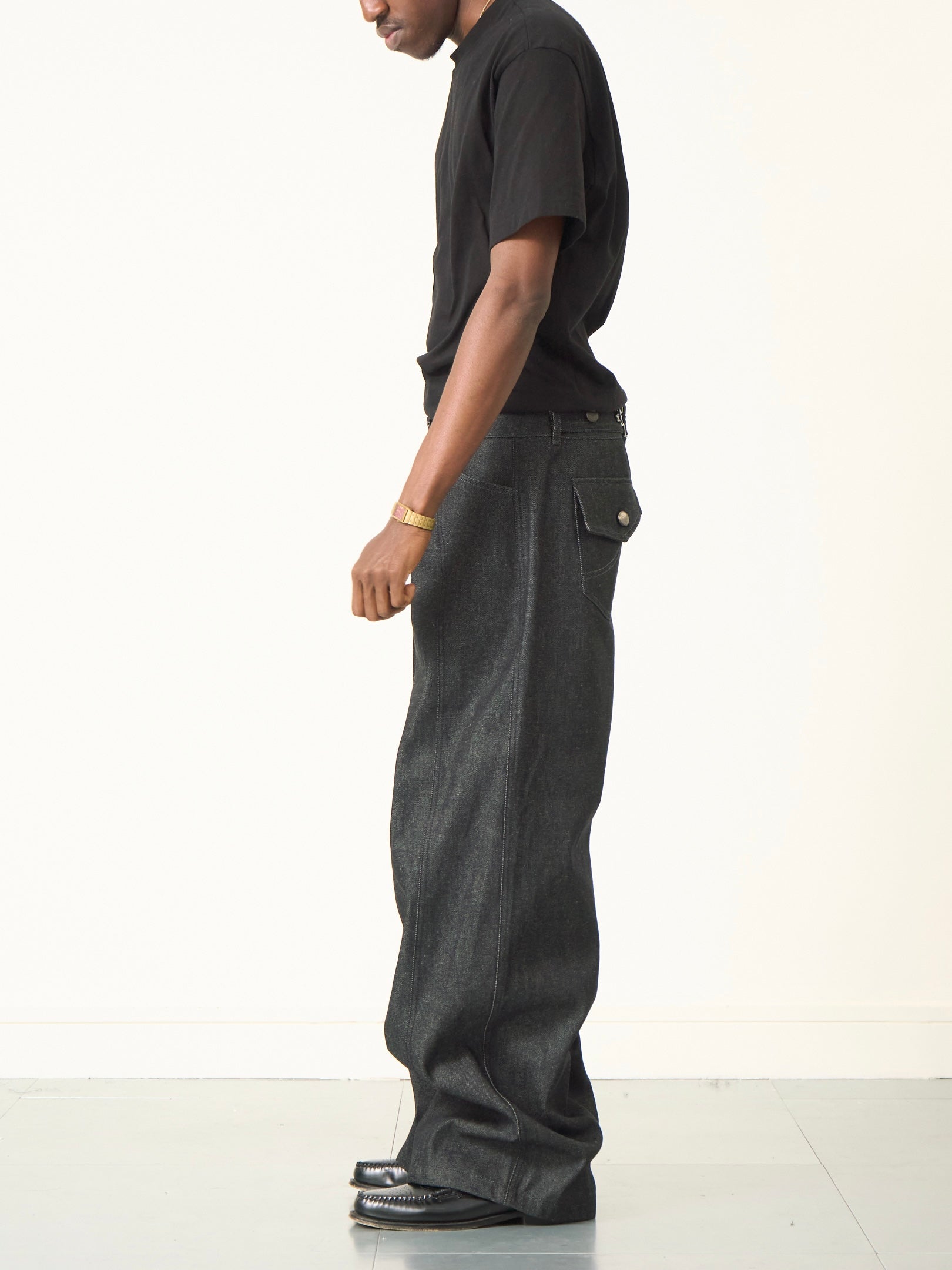 balloon jean - dark grey denim